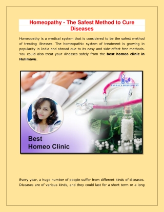 Homeopathy - The Safest Method to Cure Diseases