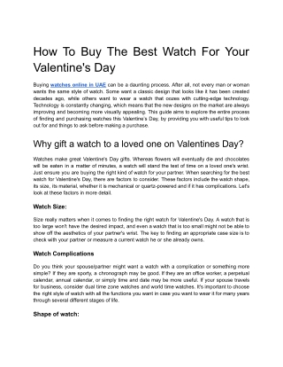 How To Buy The Best Luxury Watch For Your Valentine's Day