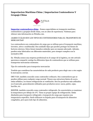 Importar contenedores china