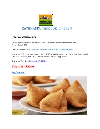 5%  Off - Kathmandu Tandoori Kitchen Torquay Menu, QLD
