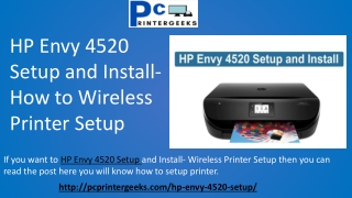 HP Envy 4520 Setup - Wireless Printer Setup