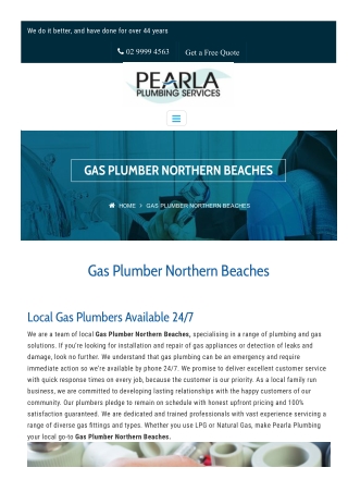 Gas Plumber Northern Beaches