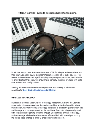 A technical guide to purchase headphones online