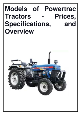 New Powertrac Tractor Models with Cheapest Prices in India