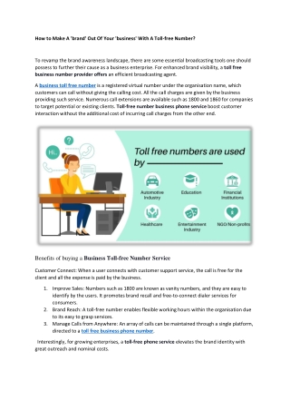 How to Make A brand Out Of Your business With A Toll-free Number