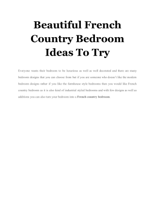 Beautiful French Country Bedroom Ideas To Try