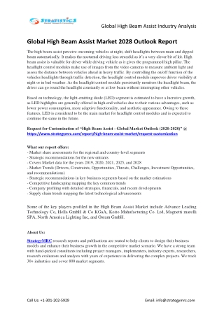 High Beam Assist Market Size, Analysis, Top Players, and Forecast to 2028