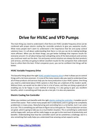 Drive for HVAC and VFD Pumps