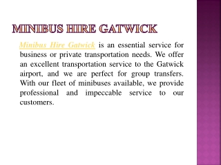 How to Minibus Hire Gatwick