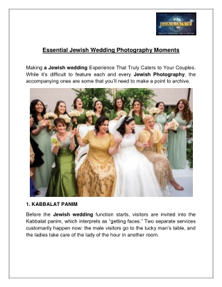 Essential Jewish Wedding Photography Moments