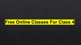 Free Online Classes For Class 4