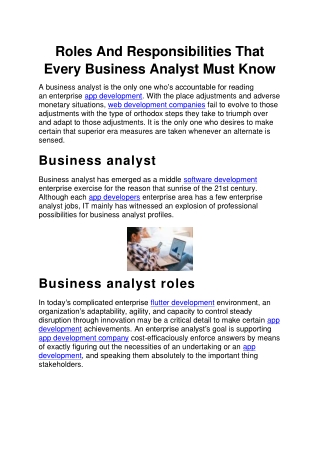 Roles And Responsibilities That Every Business Analyst Must Know