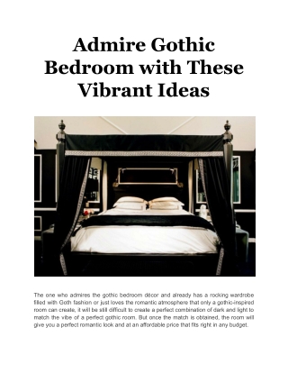 Admire Gothic Bedroom with These Vibrant Ideas