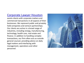 Corporate Lawyers Houston TX