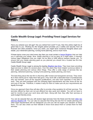 Castle Wealth Group Legal Providing Finest Legal Services for Elders