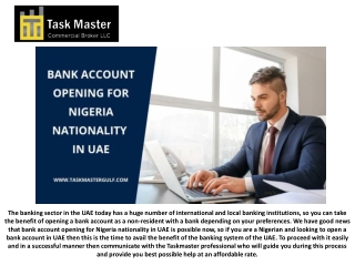 Bank Account Opening for Nigeria Nationality in UAE