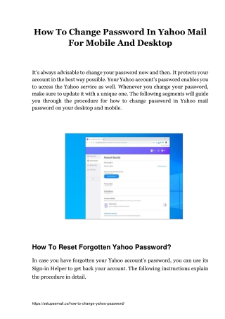 How To Change Yahoo password - For Mobile And Desktop