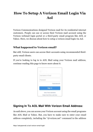 AOL Verizon Email Login - (Setupsemail.co)