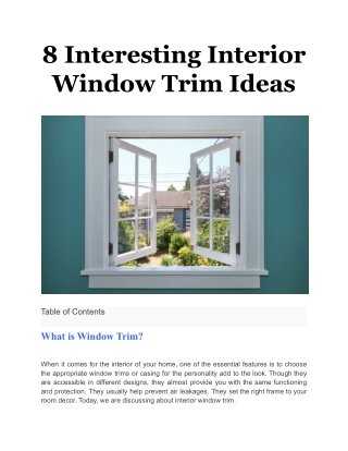 8 Interesting Interior Window Trim Ideas