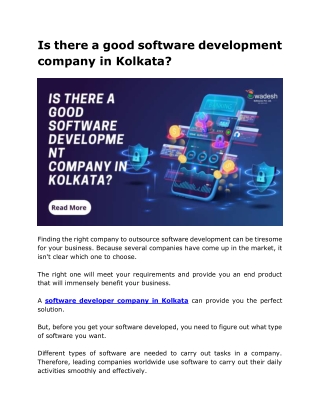 Is there a good software development company in Kolkata?