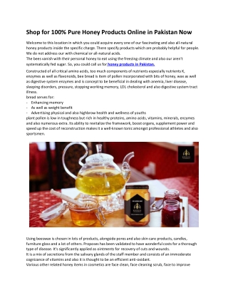 Shop for 100% Pure Honey Products Online in Pakistan Now