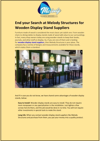 End your Search at Melody Structures for Wooden Display Stand Suppliers