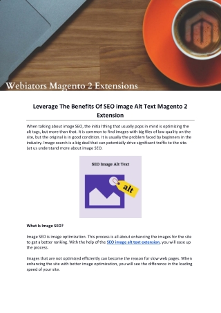 Leverage The Benefits Of SEO image Alt Text Magento 2 Extension