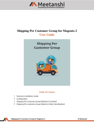 Magento 2 Shipping Per Customer Group