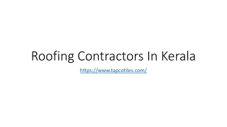 Roofing Contractors In Kerala