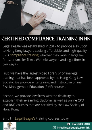 Certified Compliance Training in HK