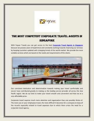 The Most Competent Corporate Travel Agents in Singapore