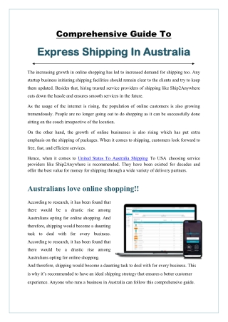 Comprehensive Guide To Express Shipping In Australia