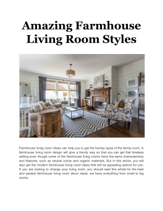 Amazing Farmhouse Living Room Styles