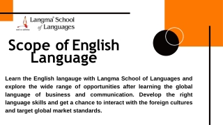 Scope of English Language | Best English Language institute | Scope of IELTS