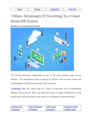 3 Major Advantages Cloud Based HR System