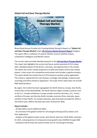 Global Cell and Gene Therapy Market