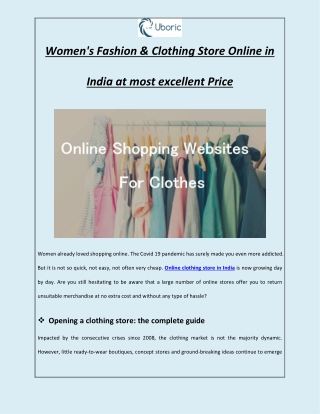 Women's Fashion & Clothing Store Online in India at most excellent Price