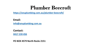 Does Plumber Beecroft Deals With All Plumbing Issues?