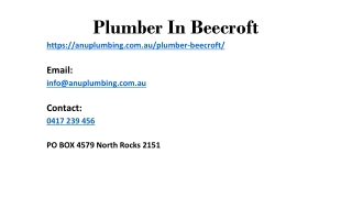 Plumber in Beecroft Handles Your House Plumbing Problems Perfectly