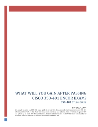 What Will You Gain After Passing Cisco 350-401 ENCOR Exam?