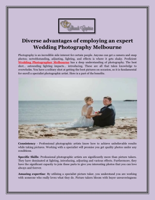 Diverse advantages of employing an expert Wedding Photography Melbourne