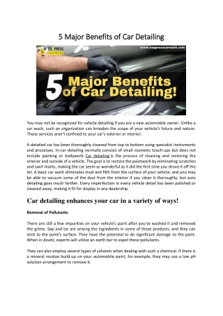 A car detailing can enhance cars in a variety of ways - Read the full guide here