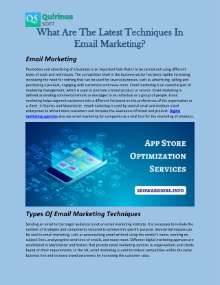 What Are The Latest Techniques In Email