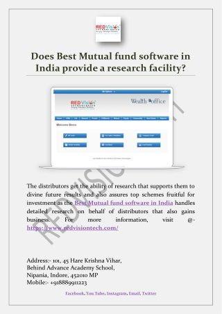 Does Best Mutual fund software in India provide a research facility