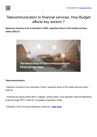 Telecommunication to financial services-How Budget affects key sectors