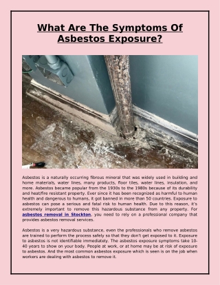 What Are The Symptoms Of Asbestos Exposure?