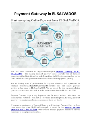 Payment Gateway in EL SALVADOR - Highrisk Gateways
