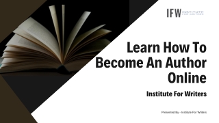 Learn How to Become an Author Online