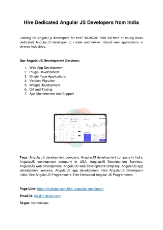 Are You Searching To Hire Dedicated Angular JS Developers From India