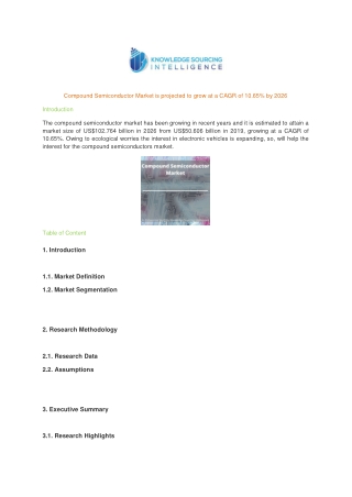 Compound Semiconductor Market is projected to grow at a CAGR of 10.65% by 2026